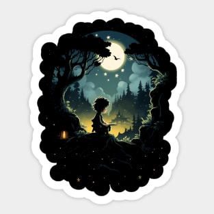 A Halfling at the Home of the Elves - Fantasy Sticker